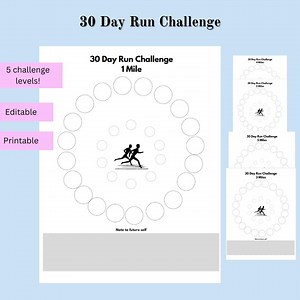 30 Day Running Challenge Printable, 1-5 Mile Run Planner Template, Beginner-friendly Running Log, Run Sheet With Reflection Section - Etsy