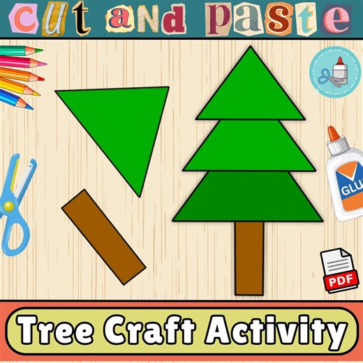 Tree Craft Template | Spring Bulletin Board Craft Activity | Cut & Paste | Instant Download | PDF - Etsy UK
