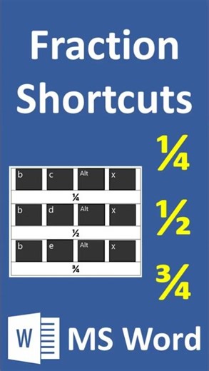 Word Fraction Shortcuts #msword #microsoftword #shortcut