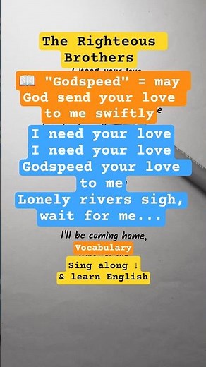 Do you know what "Godspeed" means? 💜 Unchained Melody – Sing Along & Learn English