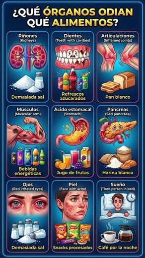 ¿QUE ORGANOS ODIAN QUE ALIMENTO?
