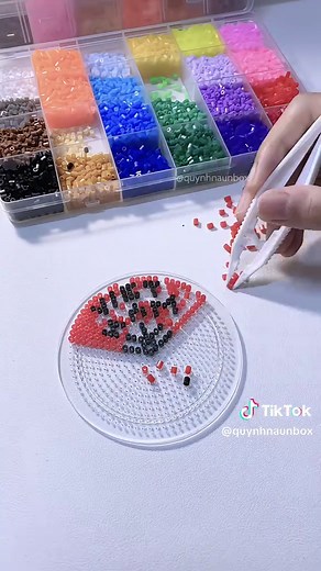 Móc khoá quạt DIY với hạt nhựa ủi