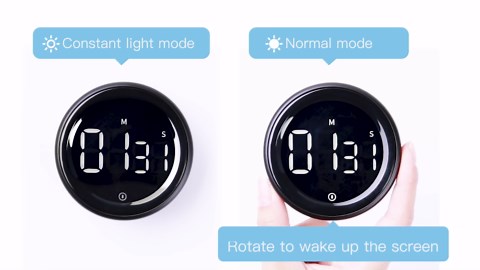 LIORQUE Digital Kitchen Timer, Magnetic Countdown Countup Timer with Large LED Display, 2 Brightness Levels, 3 Volume Levels, Productivity Timers for Classroom Cooking Fitness