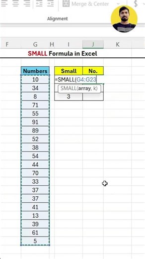 Find Top 3 Smallest Numbers Using SMALL Formula | Excel Interview Question #excel #shorts #learning
