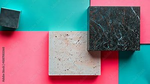 Colorful Blank Sticky Note Pad Design for Business Reminders and Messages in Yellow Green Orange and Pink Stock Video