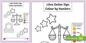 Libra Zodiac Sign Colour-by-Number Activity