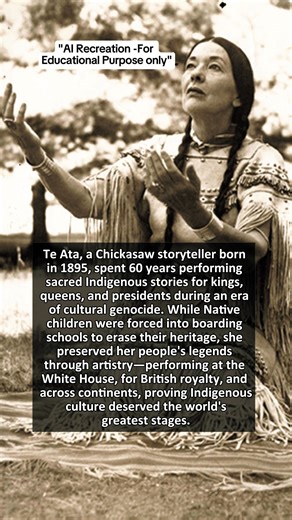 Born in 1895 during forced assimilation, Te Ata (Mary Thompson Fisher) became a revolutionary cultural ambassador. For 60 years, she carried Chickasaw legends to the world's most powerful audiences—from the Roosevelt White House to British royalty. While boarding schools tried to "kill the Indian," she made kings and presidents listen to the very stories they sought to destroy. She lived nearly 100 years, bridging centuries of survival and resistance. Her legacy: proving Indigenous culture wasn'