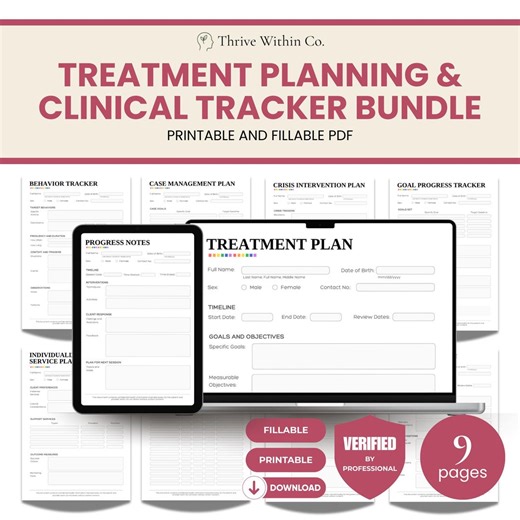 Therapy Treatment Plan & Goal Tracker Bundle | Individualized Service Plan | Clinical Progress Notes | Mental Health Documentation - Etsy