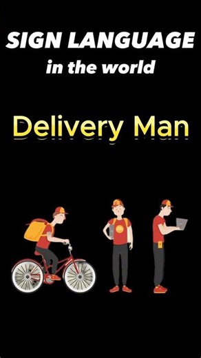 [World Sign Languages] How to Sign 'Delivery Man' in 5 Different Countries #signlanguage #Delivery