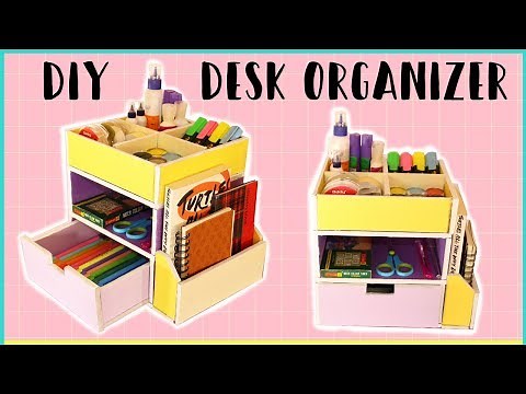 How to make CARDBOARD DESK ORGANIZER - with templates | DIY Storage Organizer