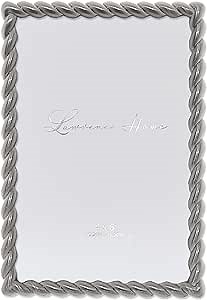 Lawrence Frames Metal Frame, Rope Design, Brushed Nickel, 4x6