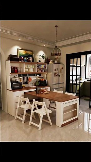 Solid Wood Sideboard Cabinet with Extendable Dining Table