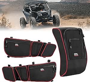 KEMIMOTO X3 Storage Bag Set, 1680D X3 Door Bags and X3 Center Bag with Cup Holder UTV Tool Bags Compatible with Can Am Maverick X3 and X3 Max 2017-2024