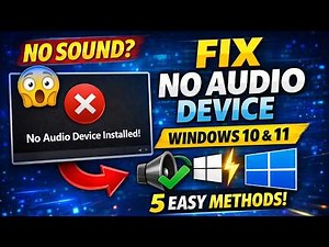 Windows 10/11 No Sound Problem - 5 Quick Fixes That Actually Work