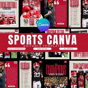 Professional Sports Canva Templates for Social Media - Etsy