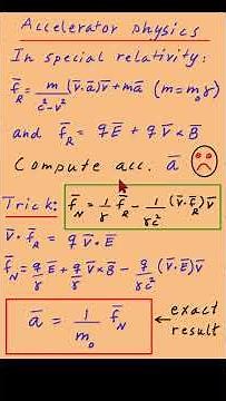 Relativity Hack: Compute Particle Acceleration the Easy Way!