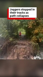 A section of River Thames towpath near Kew Gardens in west London has collapsed into the water, leaving an impassable hole at the popular walking route. #thames #london #bbcnews | BBC London