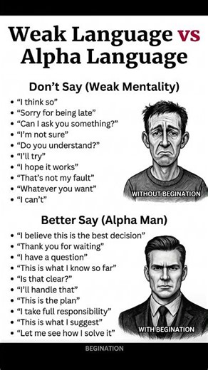 Weak Language vs Alpha Language #CommunicationSkills #Confidence #Mindset #PsychologyTips #citation