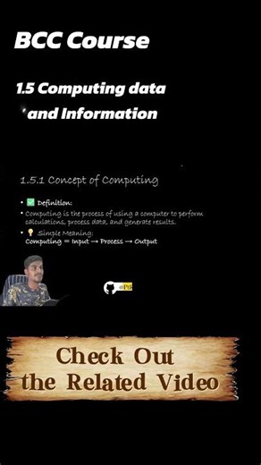 ‪@rahulKr3cs‬ Concept of Computing | Definition & Core Meaning | BCC Course