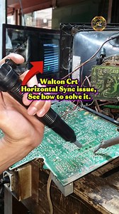 Walton Crt horizontal Sync issue, see how to solve it. #tv #tips #tutor #training #tranding #electronics #electrician #short #viralchallenge #shortsvideos #alaminelectronicslab | Alamin Elc