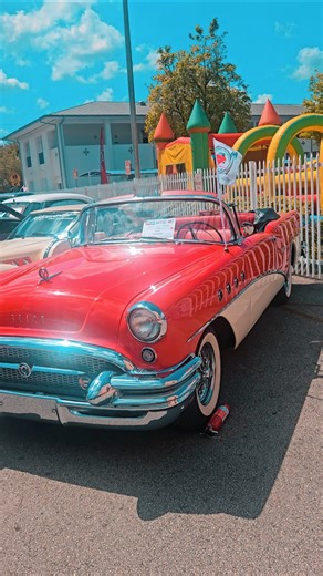 VINTAGE PERFECTION: 1955 BUICK RED & WHITE ☀️🏎️