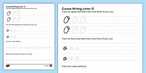 Cursive Letter Writing: Letter O Worksheet