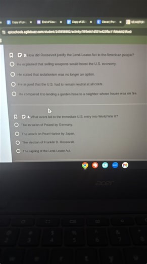 How did Roosevelt justify the Lend-Lease Act to the American pe... | Filo
