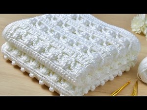 NEW Stitch! Super Easy Crochet Baby Blanket Pattern for Beginners- Step by Step tutorial