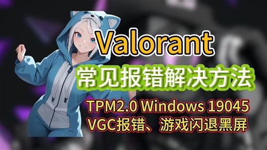 【Valorant】TPM2.0未启用、vgc报错、游戏闪退崩溃解决方法！