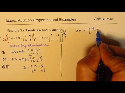 Matrix Find the matrix A and B from Given conditions 2A + 3B