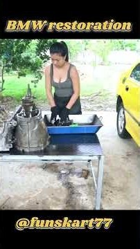 The girl completely restored a Abandand BMW car #restore