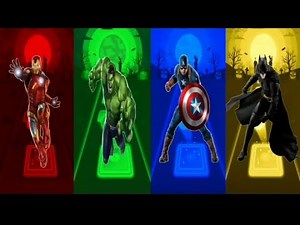 Tiles Hop Music Ball – 4 Superheroes Play Believer (Imagine Dragons)