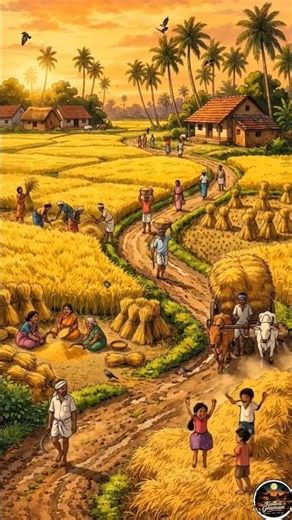 Beautiful Village Harvest Life | Golden Paddy Fields | Rural Farming Scene #farming #agriculture