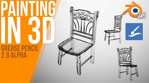 【中配】如何使用GREASE PENCIL在3D空间中绘图 | Blender 2.9 ALPHA | 教程