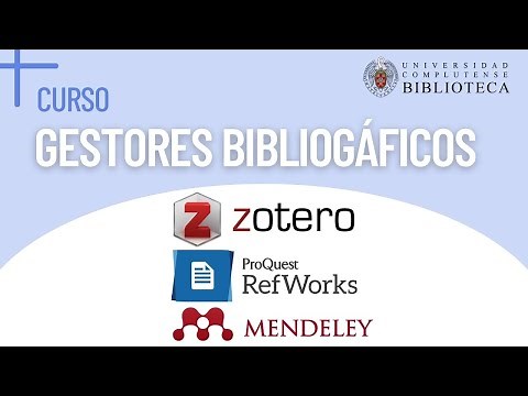 Curso Introducción a los Gestores Bibliográficos: Zotero, RefWorks y Mendeley.