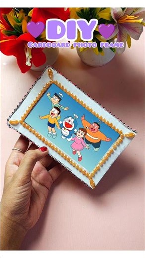 cardboard design photo frame easy craft idea 💡😀