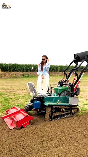 Powerful Tracked Rotary Tiller for Orchard & Greenhouse 🚜 #TrackedTiller #ModernFarming #AgriTech