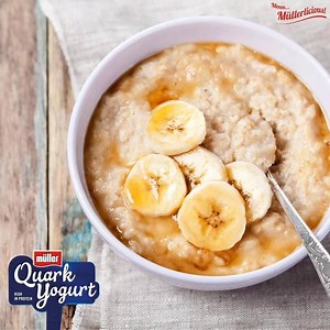We've added some Müller Quark Yogurt to our porridge, making it high in protein AND #Mullerlicious. Give it a try!😋 #NewYearNewYou #Porridge | Müller UK & Ireland