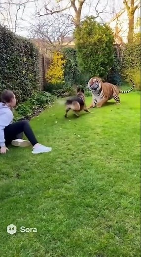 Tiger Attacks in Backyard — Dog Fights Back! Viral Real Footage