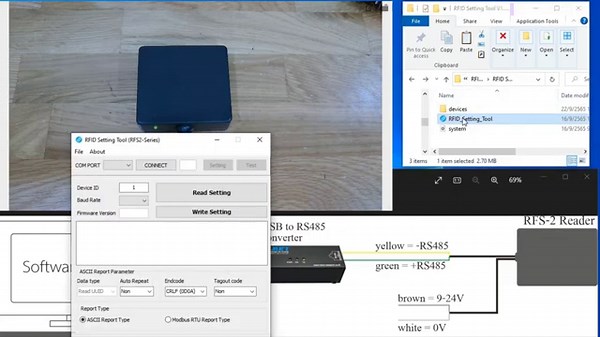 การตั้งค่าโหมดการทำงานด้วย Software config (RFID Reader) #RFID #Mifare #RS485