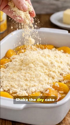 3-Ingredient Peach Dump Cake! 🍑 Easy Lazy Day Dessert #TruthBytes