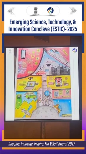 A brilliant showcase of the Top 10 Posters selected through a poster competition organised by Department of Science and Technology, Government of India along with MyGovIndia on Emerging Science Technology & Innovation for a #ViksitBharat2047 — capturing the dream of an India advancing with #Atmanirbharta across every stream of science and technology, under the visionary leadership of Hon’ble PM Shri Narendra Modi. At the #ESTIC2025 Pavilion — step in to see how young India imagines, innovates an