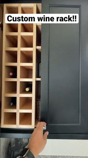 Custom inset wine rack for an existing cabinet