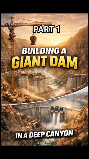 How Engineers Built a Massive Dam in a Deep Canyon #shorts