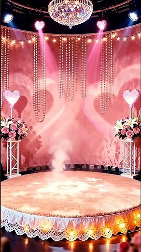 Romantic Heart Light Stage | Love Background Setup | Wedding Decoration Visual | Green Effects SK