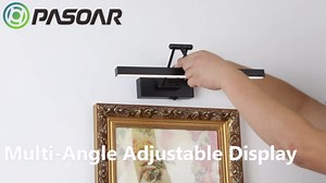 Picture Light Battery Operated Brass 15.7' Inch Long Rechargeable Wall Lights Dimmable LED Library Light with Swing Arm and Timer Function Cordless Wall Light Indoor Gold Color