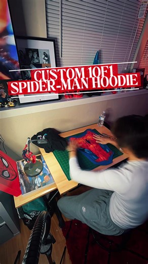 Custom Spidey Hoodie- FOLLOW FOR MORE!🕷️🕸️ #spiderman #1of1 #clothingbrand #fyp #viral