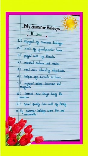 my summer holidays essay|10 Lines on my summer vacation|essay on my summer holidays in english