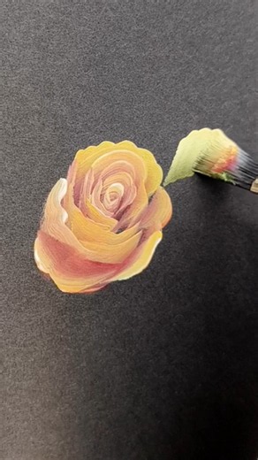 🌹 Relaxing Rose #Shorts #acrylicpainting #onestrokepainting #flowerart #artshorts