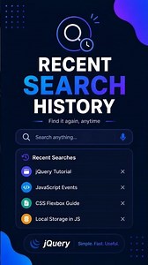 Recent Search History in jQuery | Google Style Search Feature #coding #shorts